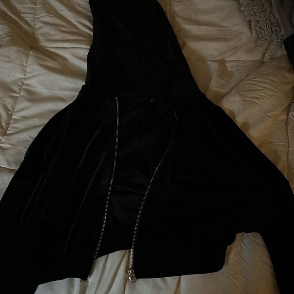Satin Black Cropped Hoodie y2k